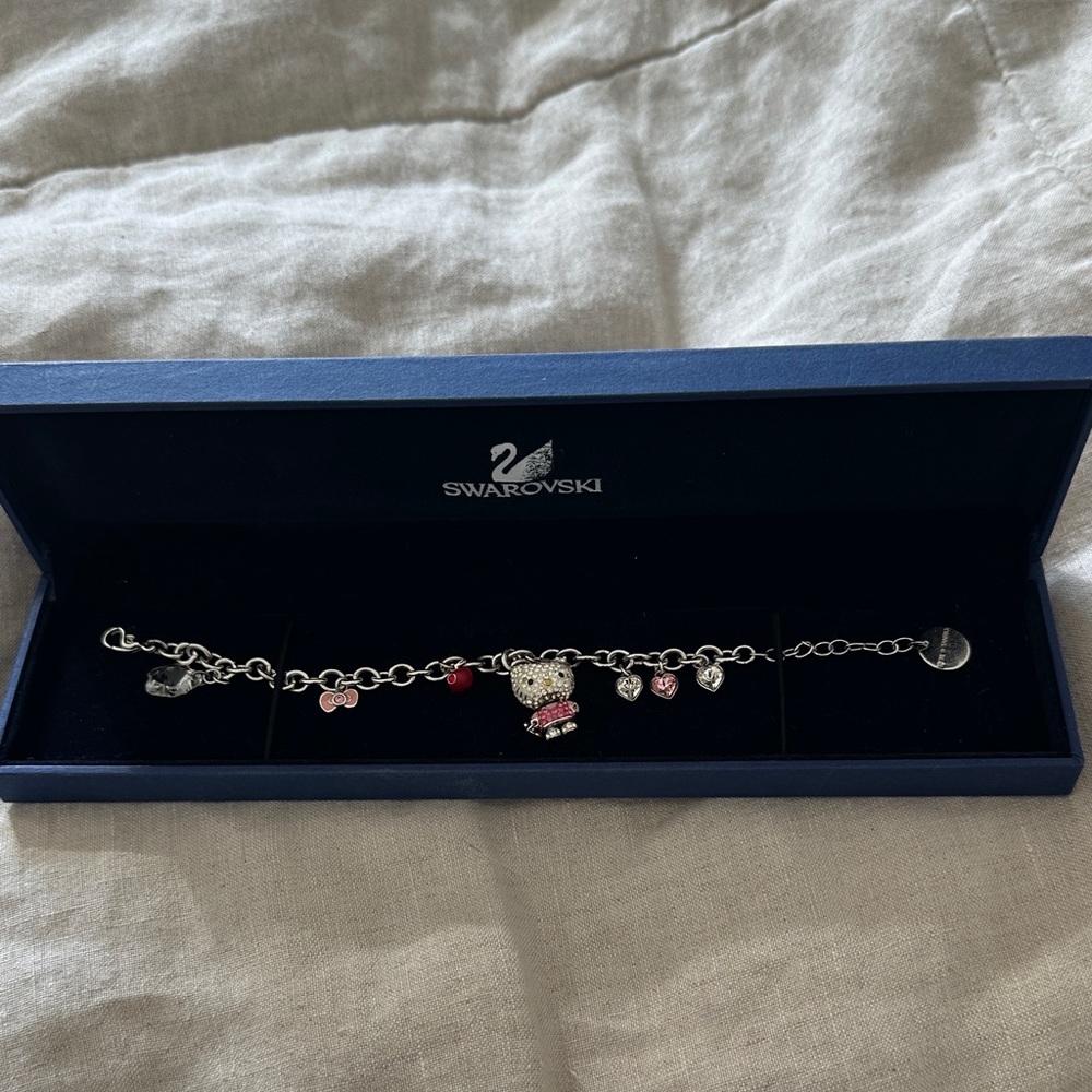 Swarovski Hello Kitty Charm Bracelet 2011. 7in long